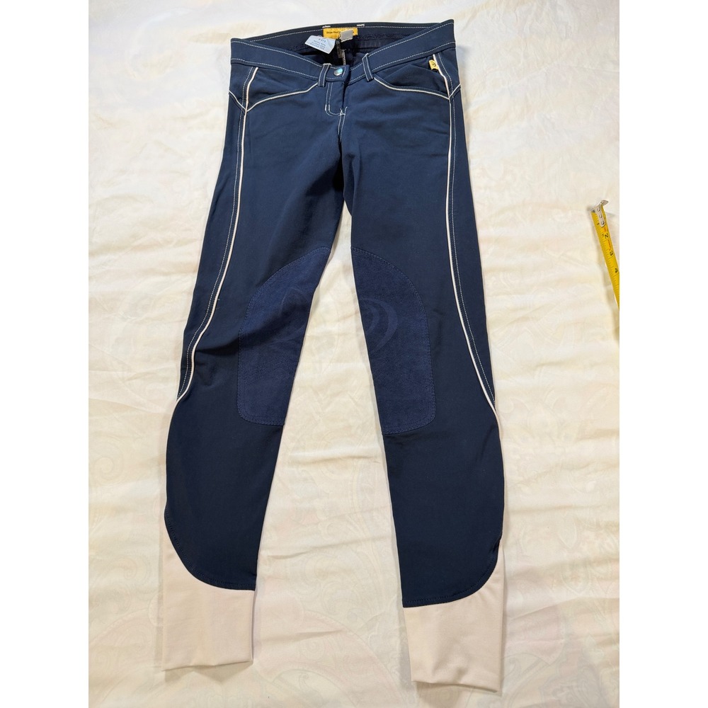 Devon-Aire Kids Navy Blue Equestrian Riding Breeches Pants Size 24 #573